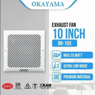 Jual Kipas Angin Hexos Plafon penyedot udara ruangan OKAYAMA 10 IN - OK10X Di Samarinda