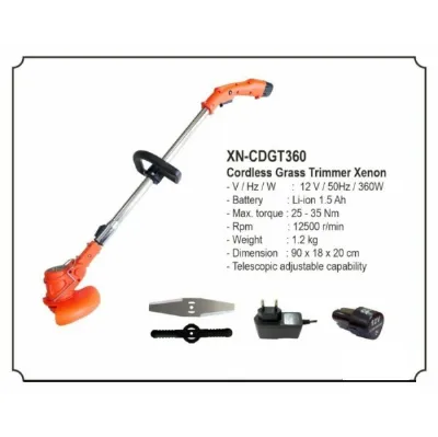 XENON CDGT360 Mesin Potong Rumput 12V Cordless Grass Cutter Trimmer — Potong Rumput & Berkebun Samarinda