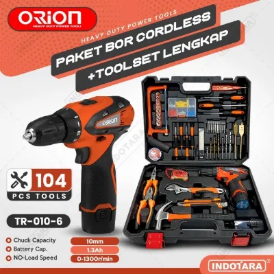 Paket Mesin Bor Baterai + Toolset TR0106 — Power Tools Samarinda
