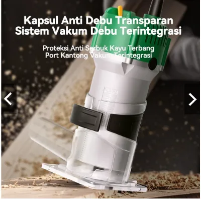 ISKU Mesin Profil Kayu 6.35mm Mesin Trimmer Kayu Mesin Router Profil Kayu Mesin Ukir Kayu Profesional Fullset Murah Wood Trimmer — Power Tools Samarinda