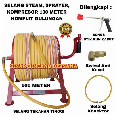 Selang Steam - Sprayer - Kompresor Komplit Gulungan 100M — Jet Cleaner & Steam Samarinda