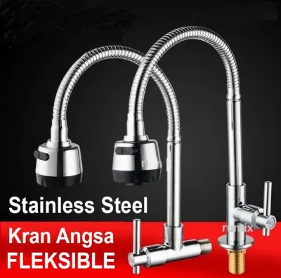 Kran Keran Air Angsa Fleksibel Tembok Sink Kuningan Piring Wastafel - Tembok Horiso — Kran, Shower & Saluran Air Samarinda