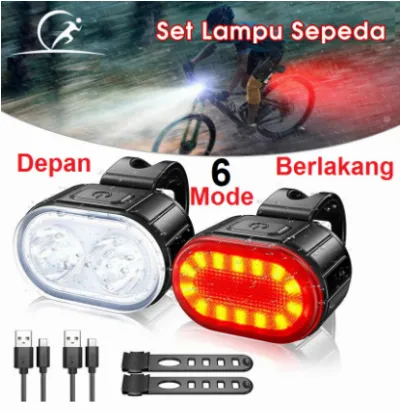 Lampu Sepeda LED Bicycle Tail Light Set 2 Buah — Aksesoris Sepeda Samarinda