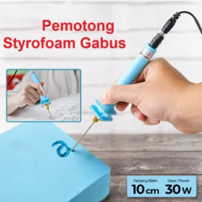 Alat Potong Styrofoam Solder Ukir Gabus Cutter Polystyrene EPE Foam 10 cm 30W Adaptor Listrik — Solder & Tools Listrik Samarinda