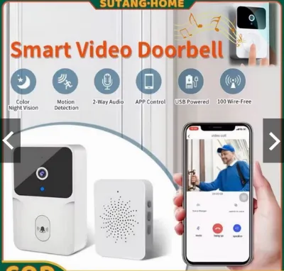 Jual Bell Pintu Camera Smart Wireless Doorbell Camera IP66 Waterproof Bell Rumah Wireless WIFI Doorbell Di Samarinda