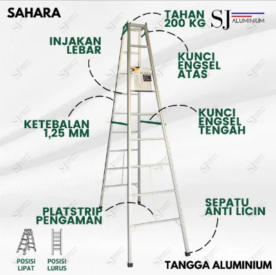 Tangga Lipat Alumunium 1 Meter — Tangga Samarinda