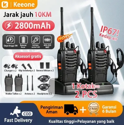 Walkie Talkie Ht Mini Jarak Jauh 2 Units Keeone — Elektronik & Smart Home Samarinda
