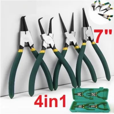 Tang Circlip Tang Snap Ring Set Bengkok 7 Inch 4 IN 1 Tang Circlip Tang Penjepit 7" Set Cincin Snap Perkakas Tang Circlip Pliers — Tang Samarinda