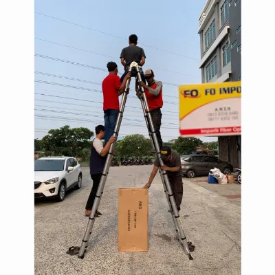 Tangga Lipat Aluminium Teleskopik 7.2 M Double Telescopic 7,2 Meter — Tangga Samarinda