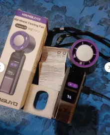 Hayasuyo Kipas Angin Portable Turbo Mini USB Fan Handfree 100 Gear Wind Tangan High-Speed Kipas Wind Speed Digital Display — Furniture & Rumah Tangga Samarinda