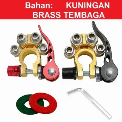 Terminal Kepala Aki Mobil Bahan KUNINGAN Klem Accu Mobil Tembaga Murni — Aki & Charger Samarinda