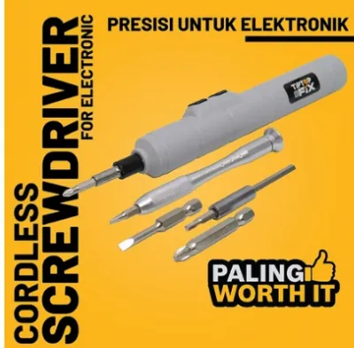 Tip Top E-FIX 4.2 Volt Cordless Screwdriver  Obeng Baterai — Obeng & Tespen Samarinda