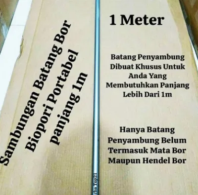 Batang Sambungan Bor Biopori Portabel Panjang 1 Meter — Potong Rumput & Berkebun Samarinda
