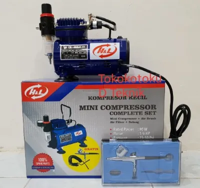 Paket Kompressor Mini with Air Brush HnL — Kompresor & Pneumatik Samarinda