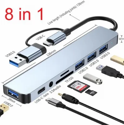 USB Type C To Hub PD Type C HDMI VGA 3.0 Converter Adapter USB C — Elektronik & Smart Home Samarinda
