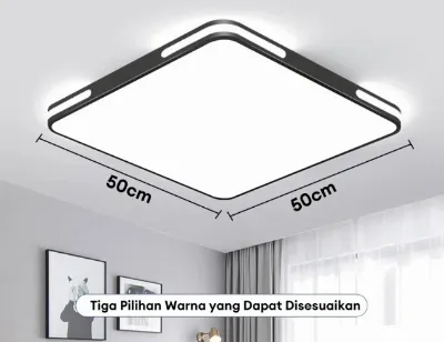 Lampu Plafon Minimalis 3 Warna lampu hias plafon LED 48W kendali jarak jauh - Kotak — Lampu Samarinda
