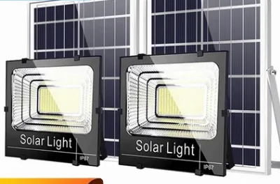 lampu panel surya super100Xbright lampu sorot outdoor lP67waterproof — Furniture & Rumah Tangga Samarinda