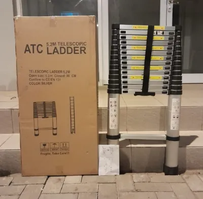 Tangga Lipat Aluminium Teleskopik Single 5.2 m — Tangga Samarinda