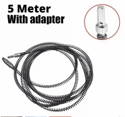 Alat Jepit Kawat Pembersih Saluran Wastafel Adaptor Bor Pipa 5M — Aksesoris Bor Samarinda