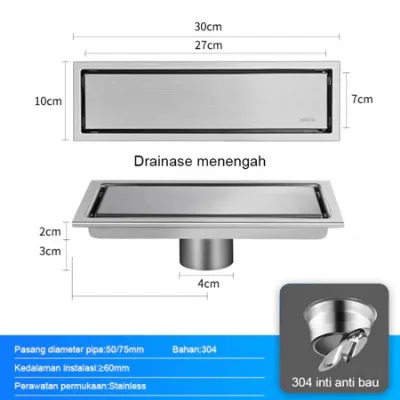 Floor Drain Stainless 304 Anti Banjir Dan Serangga - 30CM — Kran, Shower & Saluran Air Samarinda