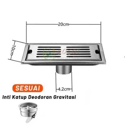 Floor Drain Saringan Got 304 Stainless Steel - 10X20 CM — Kran, Shower & Saluran Air Samarinda