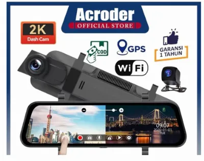 Acroder Dashcam Mobil WIFI spion cabin Layar Sentuh IPS Night Vision Dual Lens Perekaman Loop 24 jam — Aksesoris Kendaraan Samarinda