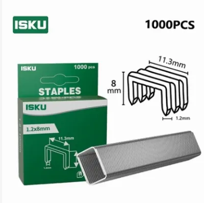 1000 Pcs Refill Staples Baja Carbon Steel Bentuk N 1.2x8MM