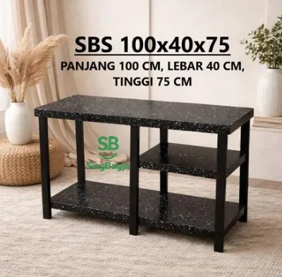 Meja Kompor 2 Tungku Kayu Minimalis Rak Kompor 100x40x75 cm — Furniture & Rumah Tangga Samarinda