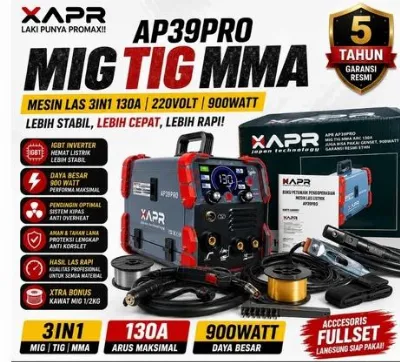 APR JAPAN MESIN LAS TIG MIG ARC MMA TANPA GAS 130A 900W INVERTER DIGITAL MACHINE AP39PRO