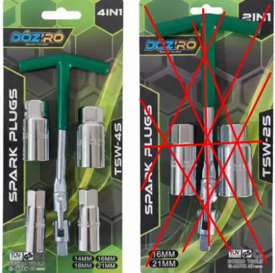 KUNCI BUSI SET 4 MATA SOK FLEXIBLE LEPAS PASANG 14 MM, 16MM, 18MM, 21MM — Hand Tools Samarinda