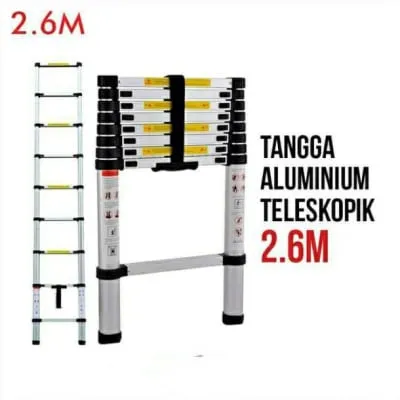 Jual Tangga Lipat Aluminium Teleskopik Single 2.6 m Di Samarinda — Lapak Perkakas