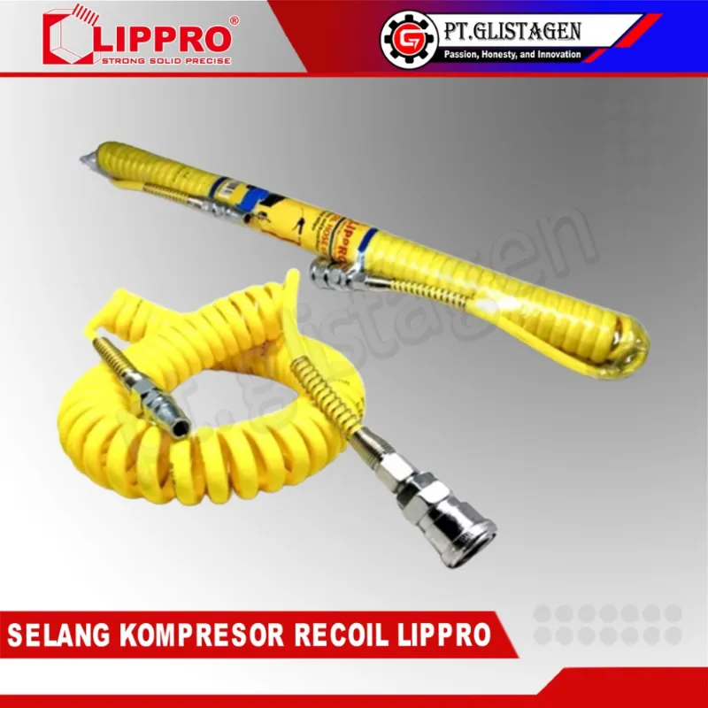 Jual LIPPRO Selang Angin Kompresor Spiral Recoil Hose 9 Meter Di Samarinda — Lapak Perkakas