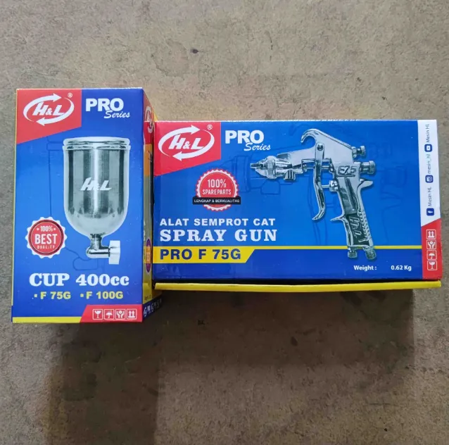 Jual spray gun F75G F75 tabung atas 400ml Di Samarinda — Lapak Perkakas