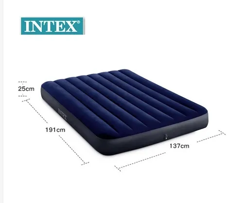 Jual KASUR ANGIN INTEX DOUBLE BED MATRAS 137 x 191cm DURABEAM BLUE 64758 Di Samarinda — Lapak Perkakas