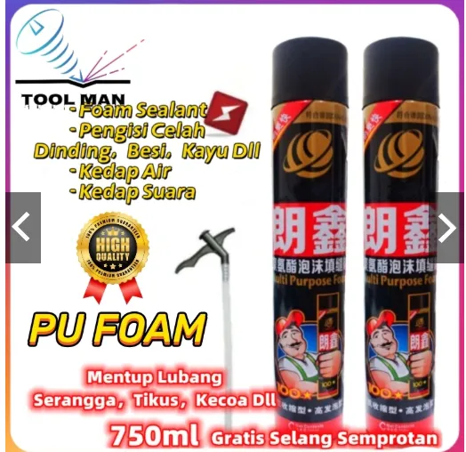 Jual PU Foam Sealant Spray 750ml Busa Foam Sealant Polyurethane Foam Penyegel yang Kuat, Anti Air Di Samarinda — Lapak Perkakas