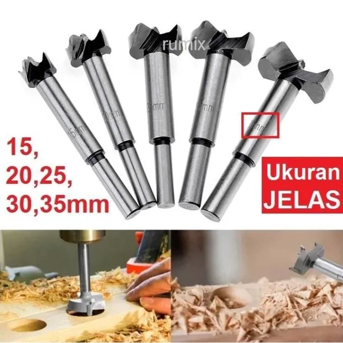 Jual Mata Bor Forstner Bit Pelubang Kayu Engsel Sendok Set isi 5 pcs Wood T Di Samarinda — Lapak Perkakas
