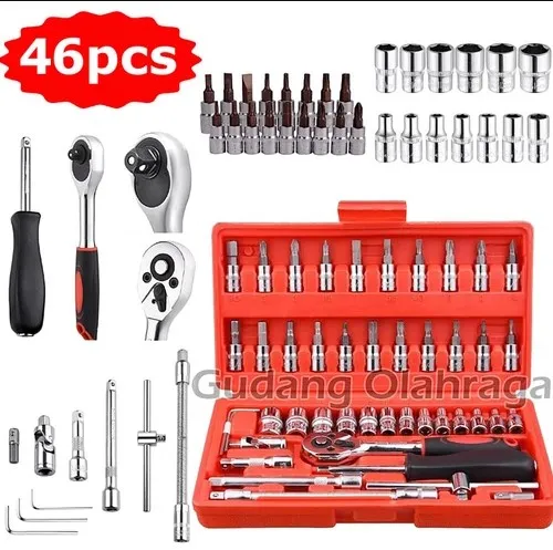 Jual Kunci Sok Sock 46 Pcs Set Socket (1per4 ") Full Lengkap Socket Tool Kit Di Samarinda — Lapak Perkakas