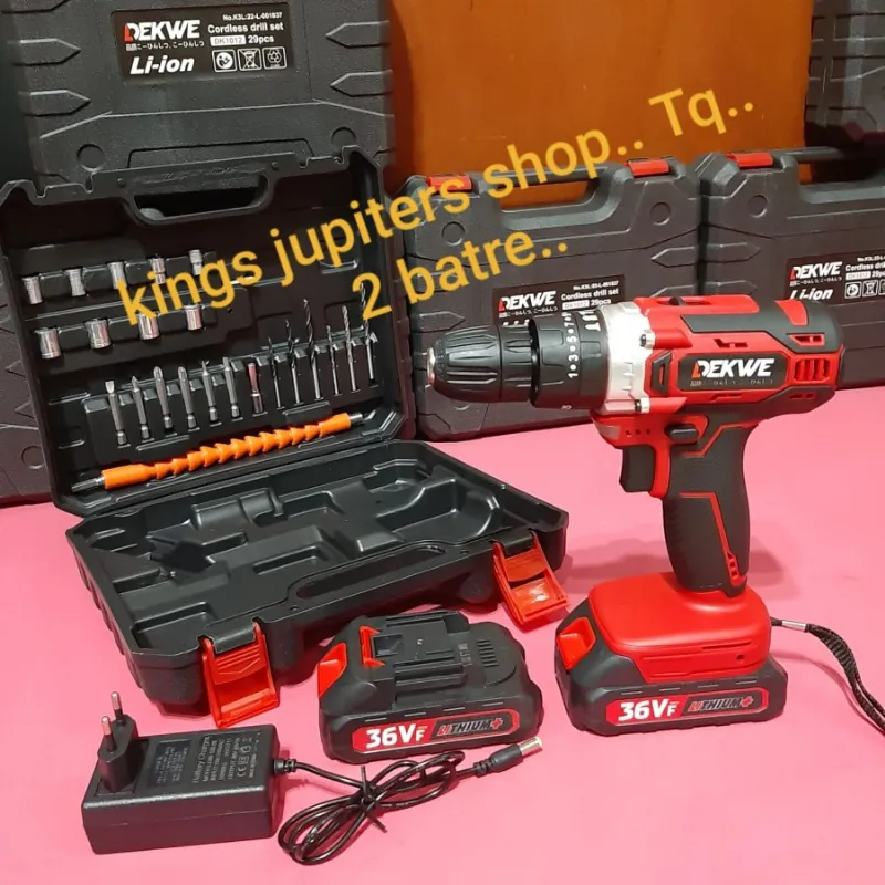 Jual Dekwe Mesin Bor Baterai 36 V 2 Baterai Di Samarinda — Lapak Perkakas