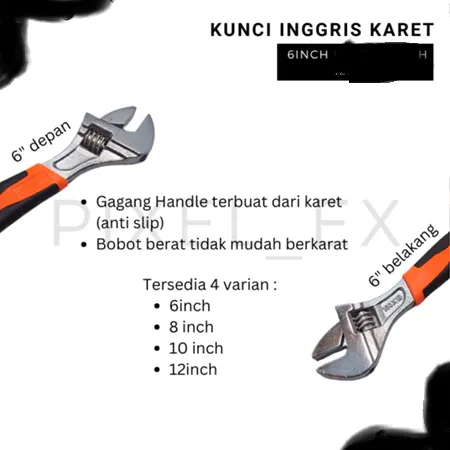 Jual Kunci Inggris Adjustable Wrench 6" Inch Gagang Karet Di Samarinda — Lapak Perkakas