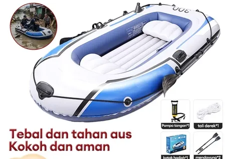 Jual Perahu Karet Inflatable 4-5 Orang - Set Komplit untuk Memancing Evakuasi Banjir Di Samarinda — Lapak Perkakas