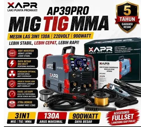 Jual APR JAPAN MESIN LAS TIG MIG ARC MMA TANPA GAS 130A 900W INVERTER DIGITAL MACHINE AP39PRO Di Samarinda — Lapak Perkakas