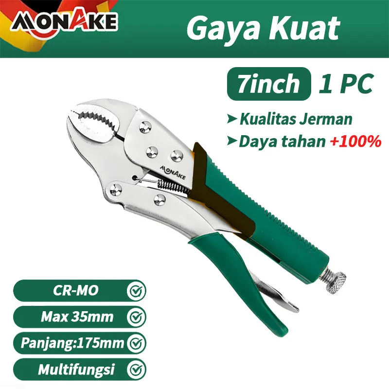 Jual Tang Kunci Buaya Bengkok Locking Pliers Monake 7 Inch Gaya Kuat Di Samarinda — Lapak Perkakas